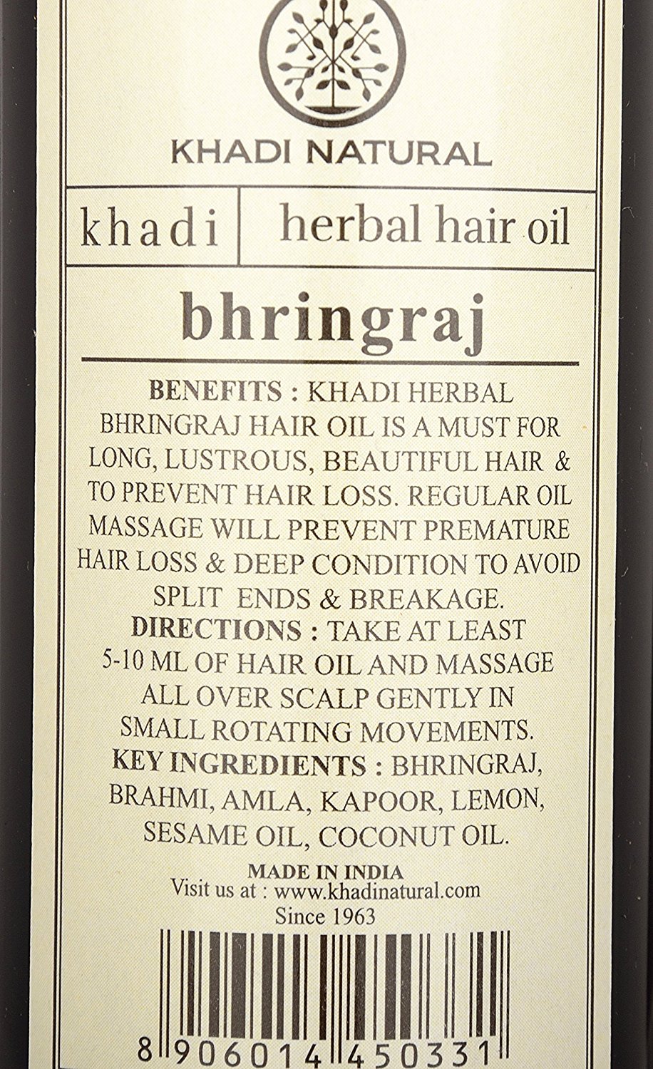 Buy Khadi Natural Bhringraj Hair Oil 210ml In Delhi India At Healthwithherbal