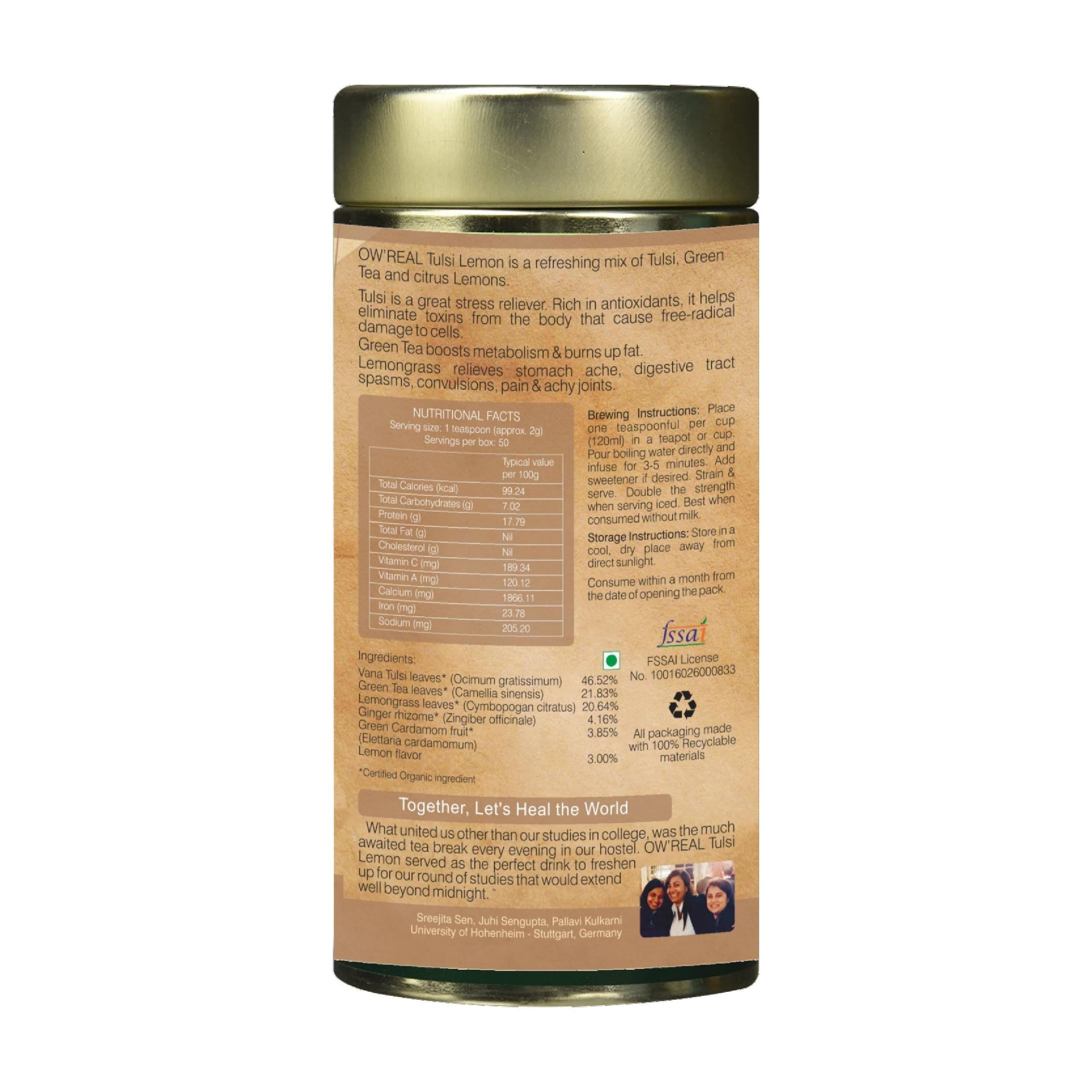 d-organic wellness tulsi lemon tea tin 4 - Buy Ayurvedic and Herbal ...